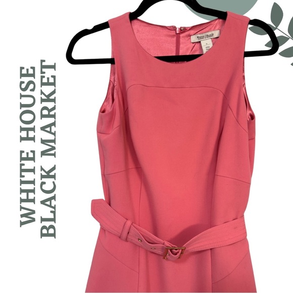 WHBM Pink Power Dress Belted Fit and Flare– Barbie Pink Size 0 - Picture 3 of 6